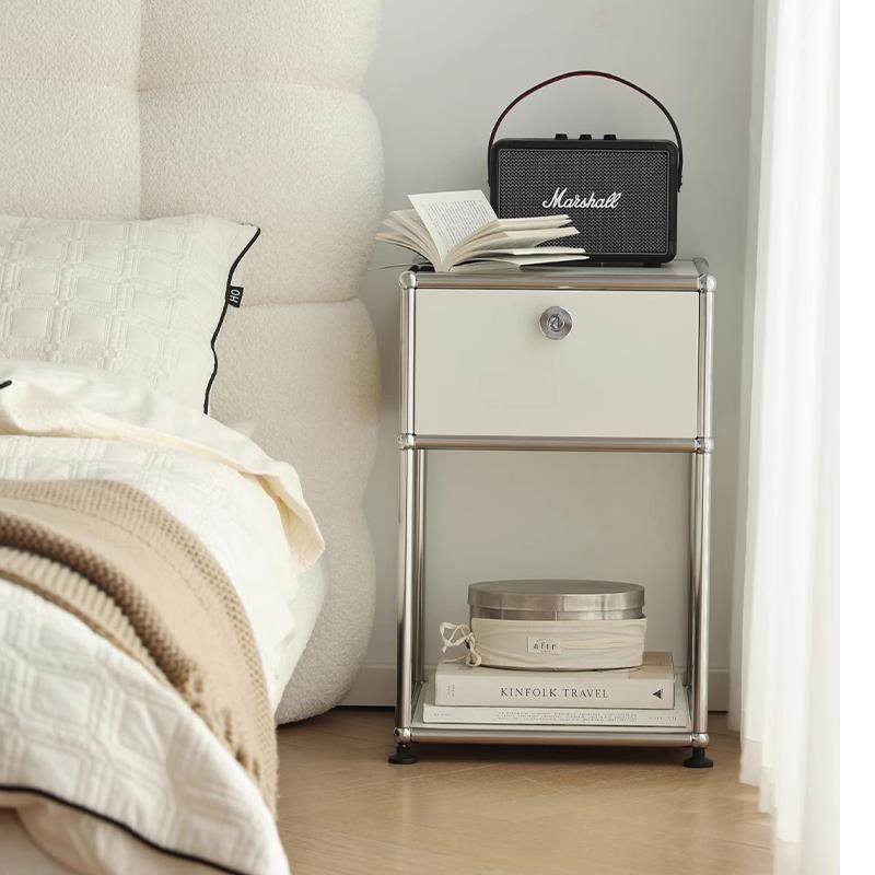 中古USM不锈钢床头柜卧室家用储物收纳柜床边窄柜模块柜沙发边柜