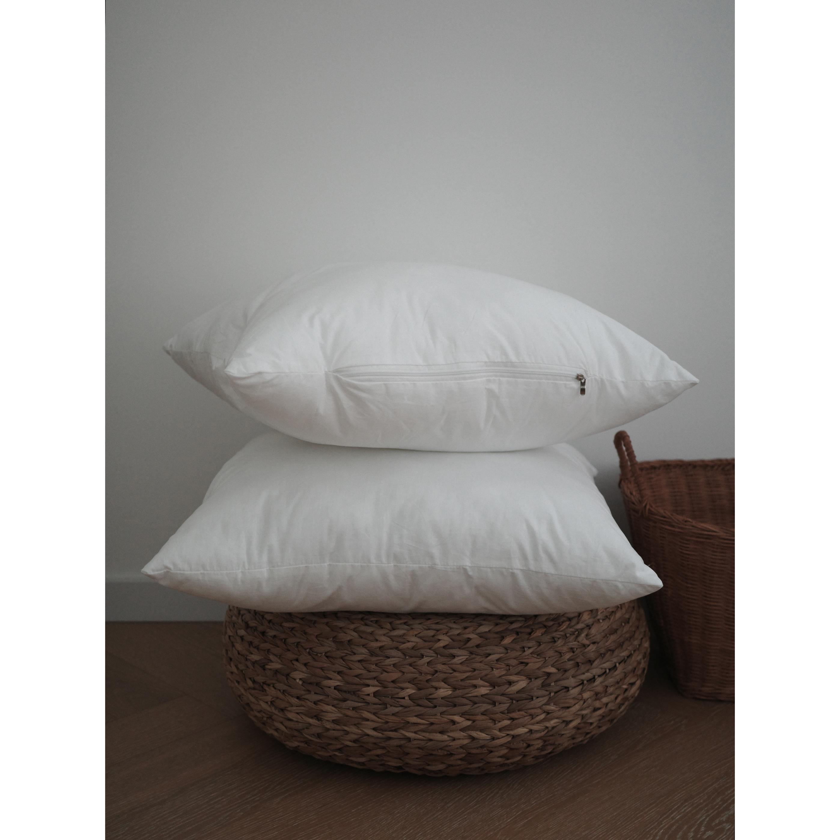 全棉防羽布羽丝绒拉炼 炼 抱枕芯靠垫芯靠枕芯纯白色