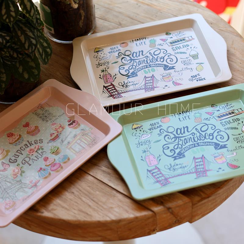 小铁盘蛋糕点心托盘甜品台展示摆件糖果零食摆放水果盘子咖啡托盘