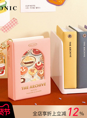 韩国ICONIC COLLECT拍立得相片收纳相册40张自由装饰封皮小巧PVC纯色插袋式可爱文艺卡片名片收纳册文艺女