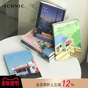 【3折特惠】2025年韩国ICONIC ENDAND插画印花封面内页日记A5变型手帐日程管理笔记本PVC保护封皮小清新学生