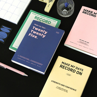 RECORD 2025年韩国ICONIC ON自由型周计划B6手帐日程管理笔记本PVC封皮文艺复古彩色印刷页学生 3折特惠