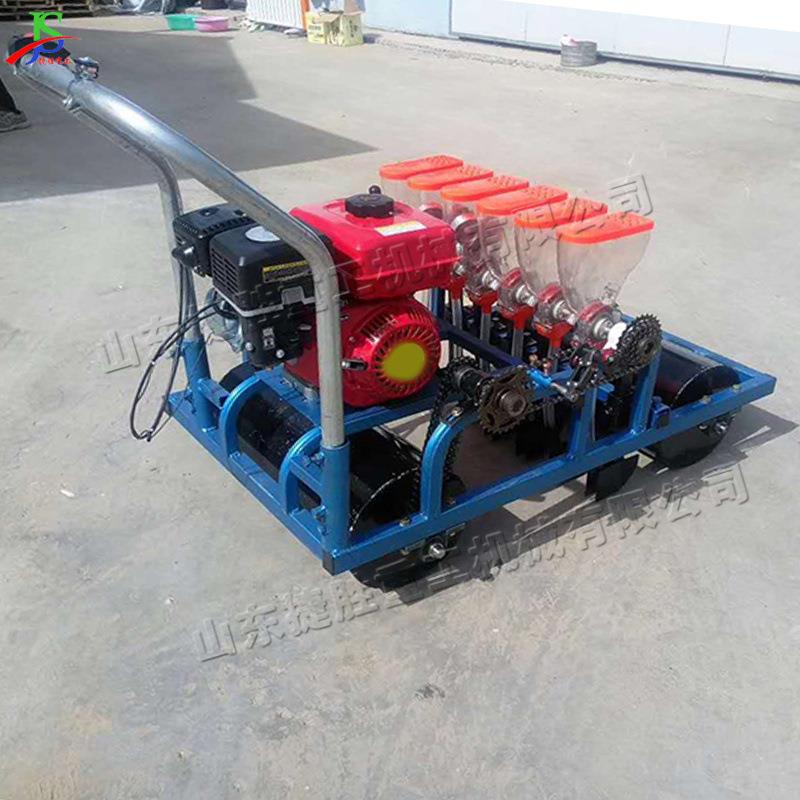 手推式蔬菜播种机 小型半自动汽油种植机 电动4行种子撒播设备