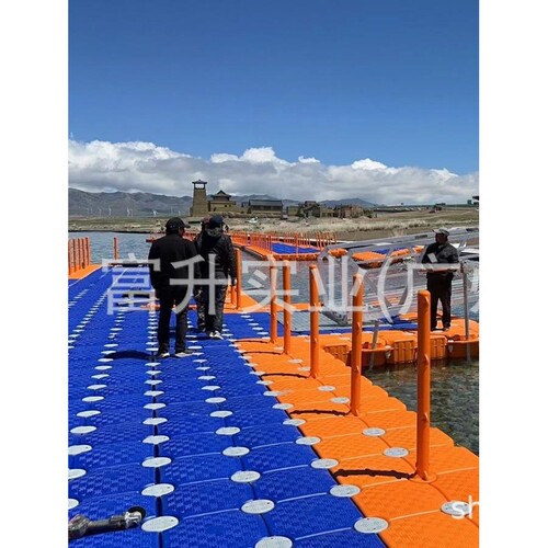 塑料浮筒平台水上钓鱼比赛浮桶码头海上观景浮桥 简易组装大浮力