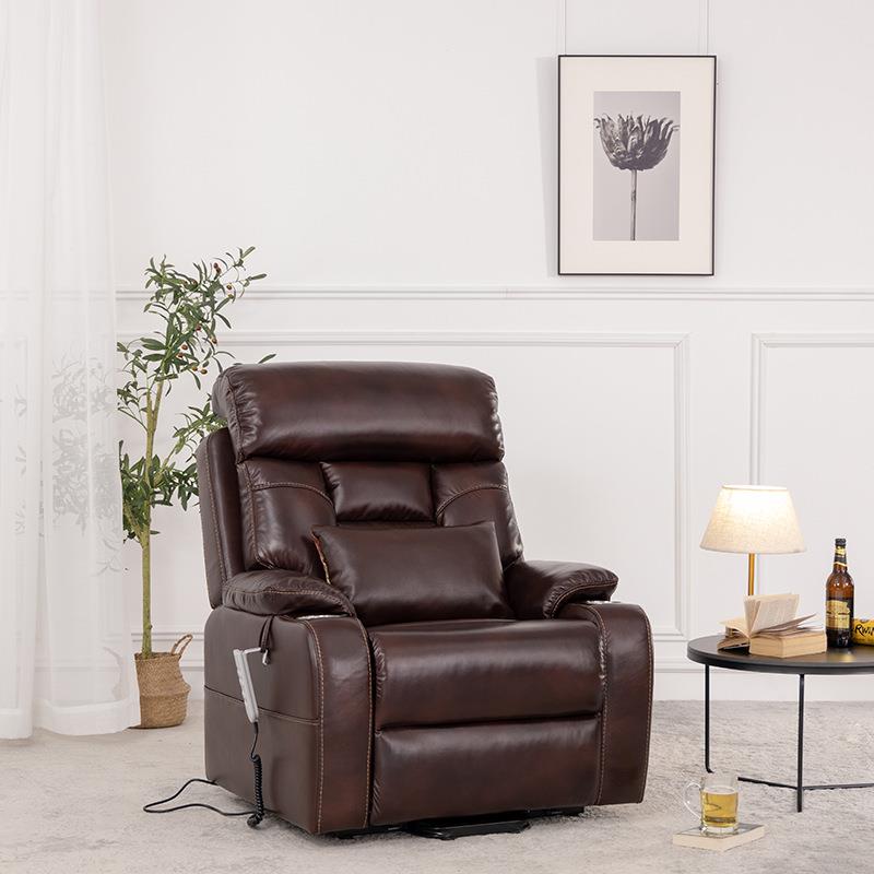 单人沙发三电机升降多功能头等舱客厅电动皮质按摩椅可躺懒人沙发