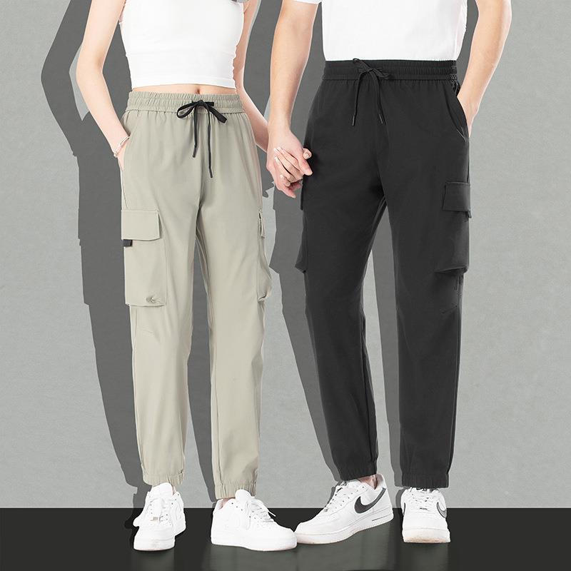 工装裤子男多口袋户外长裤春夏季薄款休闲百搭宽松冰丝运动工装裤