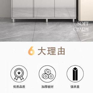 304不锈钢玻璃餐边柜家用厨房碗柜餐厅多功能储物柜子锅具收纳柜