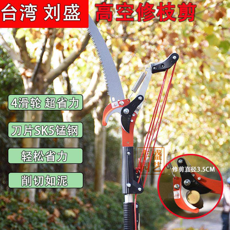 进口台湾刘盛高枝剪高空剪多功能园林果树园艺剪加长修枝剪高枝锯