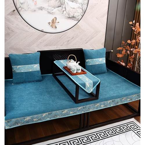 中式罗汉床盖布垫实木沙发垫套雪尼尔四季通用防滑抗皱罗汉床坐垫