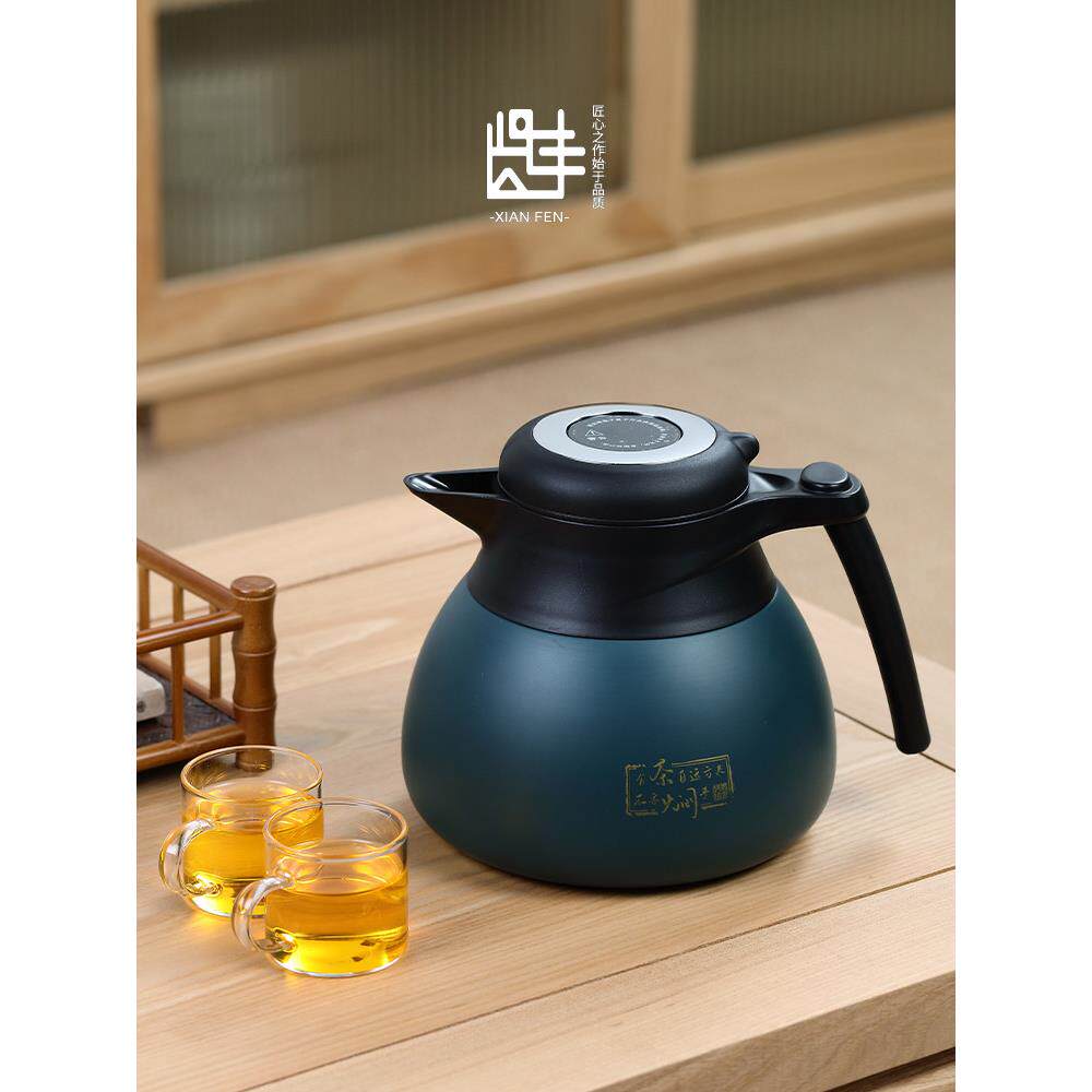 新款焖茶壶带显温闷泡壶高档保温壶保冷壶大容量316不锈钢带茶仓