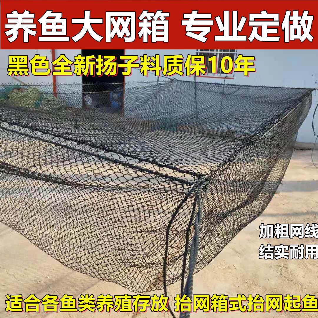 定做养鱼箱网大鱼水库存鱼水产养鱼箱鱼池鱼塘专用尼龙养殖网箱