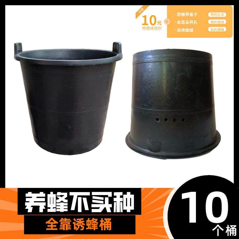 10个装诱蜂桶带盖子子黑色塑料桶粪桶引蜂桶招蜂桶养蜂桶带盖子子