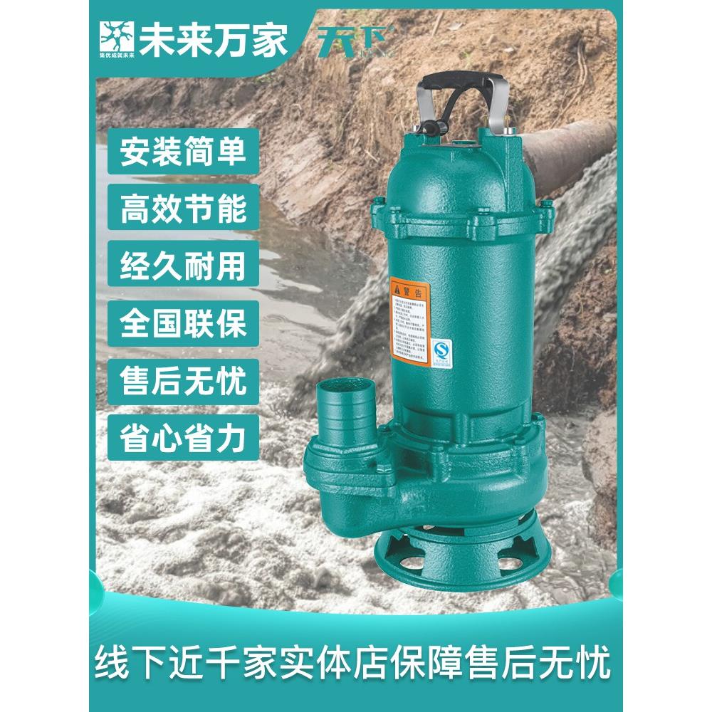 天下潜水泵380v大功率污水泵绿化泥浆220v抽粪小型污水泵未来万家