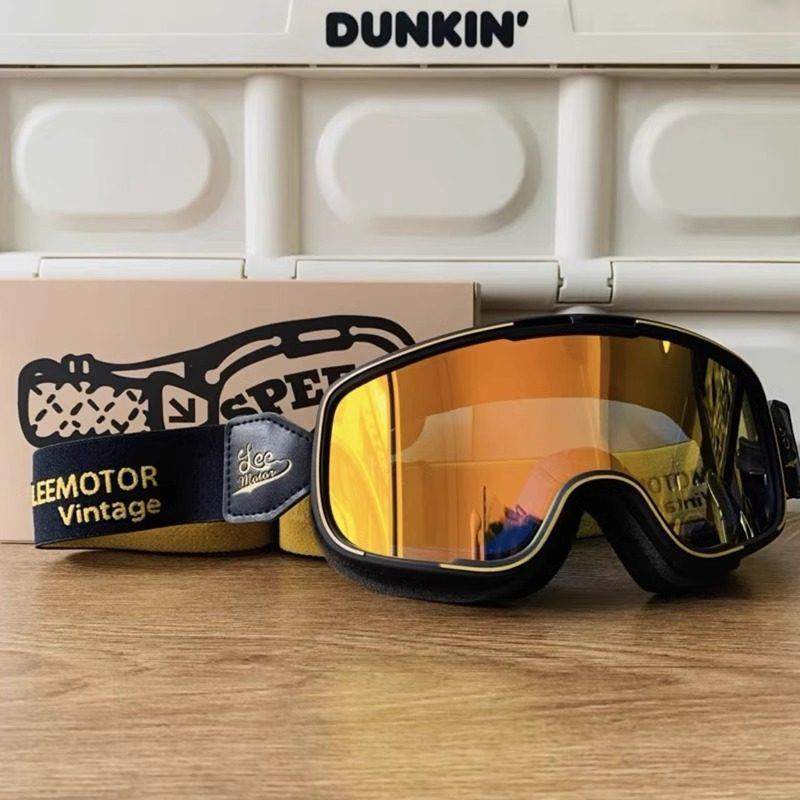 复古越野全盔3/4半盔摩托车骑行护目镜哈雷头盔通用大框机车风镜