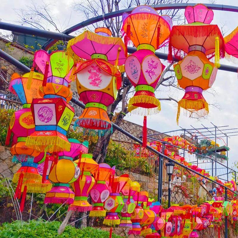 古代宫灯笼景区街道亮化装饰传统非遗元宵春节彩花灯会表演定制