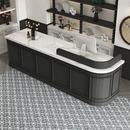 法式 店咖啡操作台水吧台鲜花店工作台水果礼收银柜台大理石定 服装