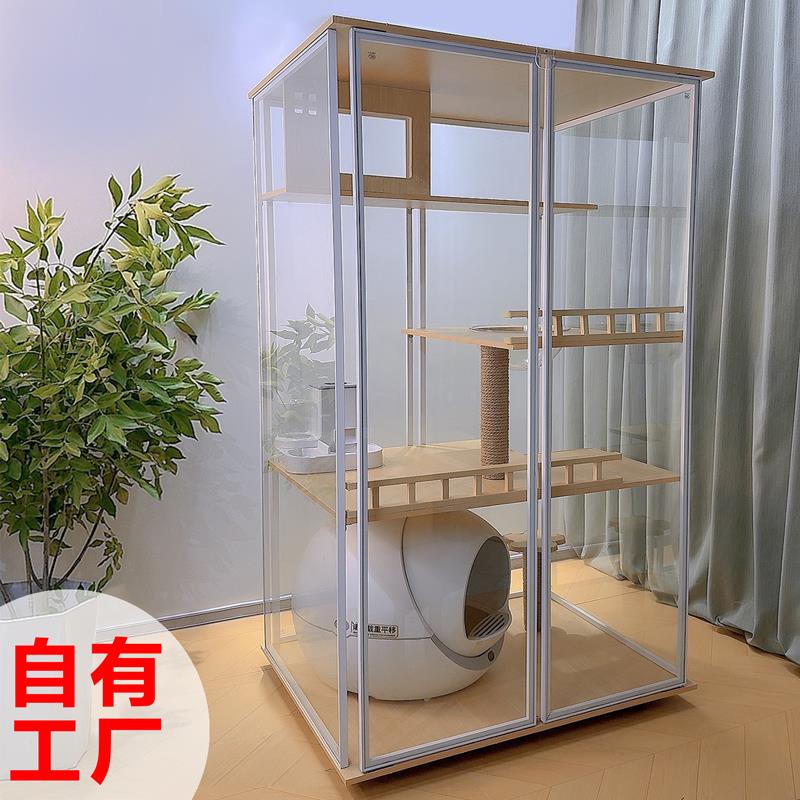 实木猫笼子室内家用豪华猫别墅超大多层猫咪繁殖笼猫舍展示柜猫柜