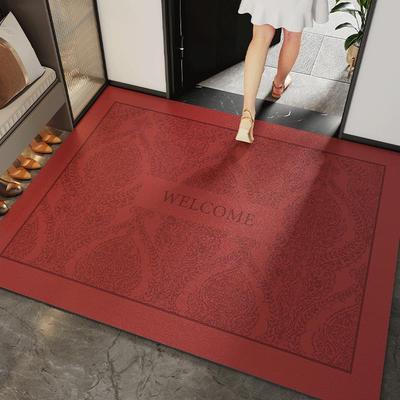 红色喜庆乔迁入户门地垫皮革可擦免洗地毯家用门口进门垫防滑脚垫