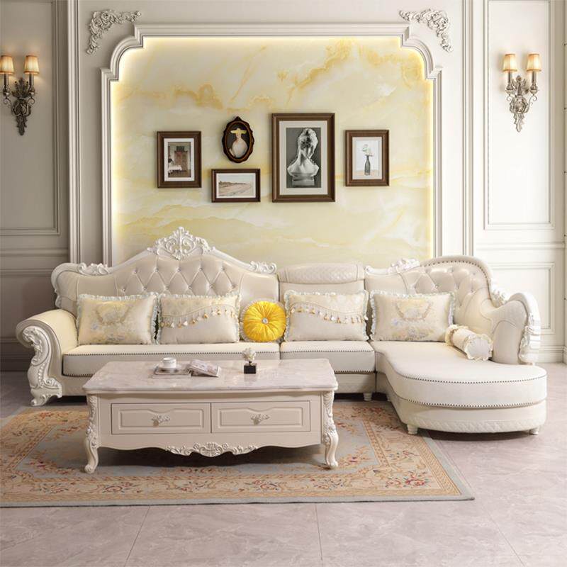 欧式布艺沙发客厅贵妃转角组合大小户型高端简欧科技布沙发可拆洗