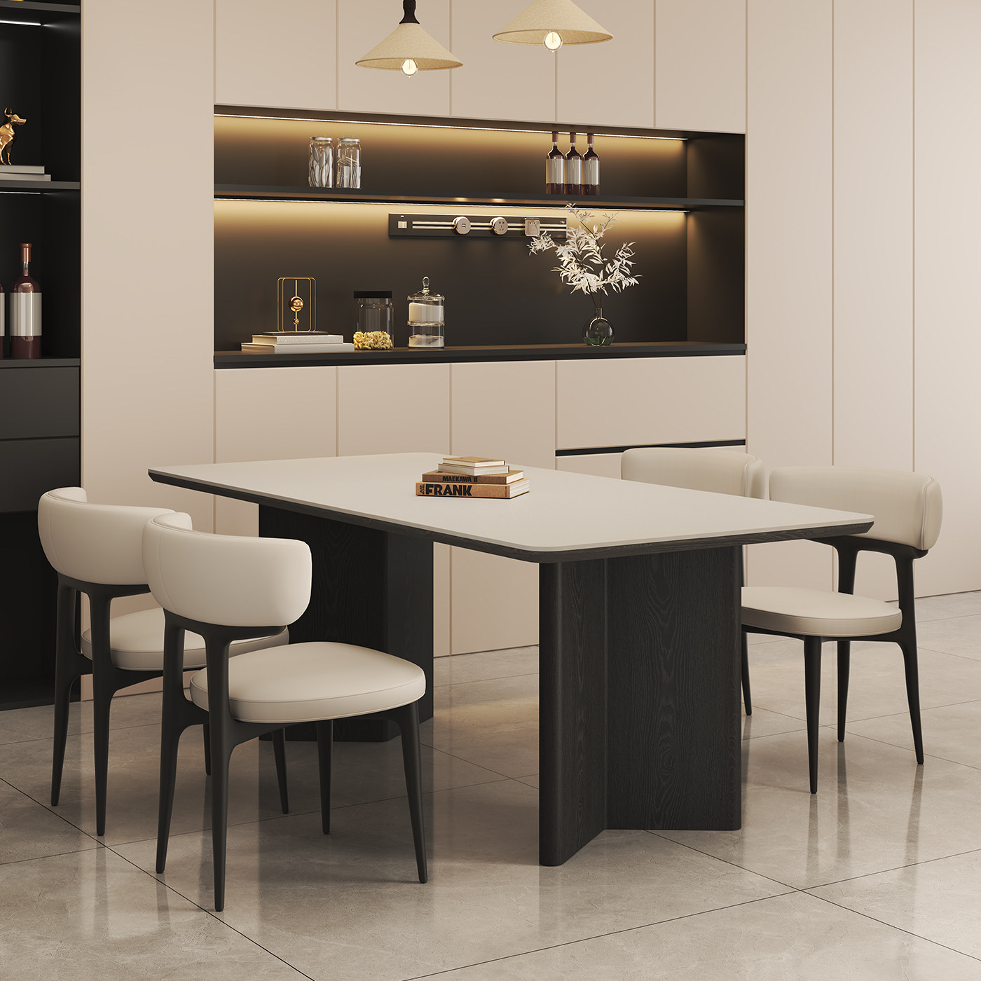 轻奢意式极简小户型长方形家用现代简约风岩板餐桌椅组合吃饭桌子,住宅家具,岩板餐桌,淘宝优惠券,粉丝福利购,淘宝优惠卷