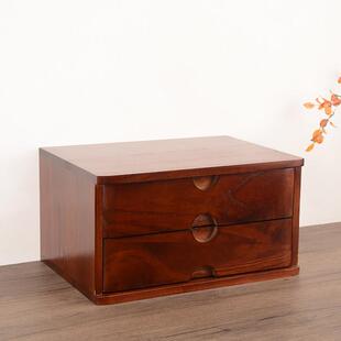 实木桌面收纳盒抽屉型电脑抬高卧室木制珠宝组织者文件存储柜