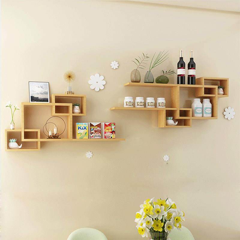 墙上置物架免打孔壁挂客厅创意格子电视背景墙装饰架卧室墙壁隔板,住宅家具,搁板/置物架/家用陈列架,淘宝优惠券,粉丝福利购,淘宝优惠卷