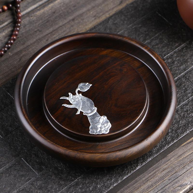 黑檀实木茶壶垫壶承隔热茶座茶壶架功夫茶具壶托养壶垫茶道零配件