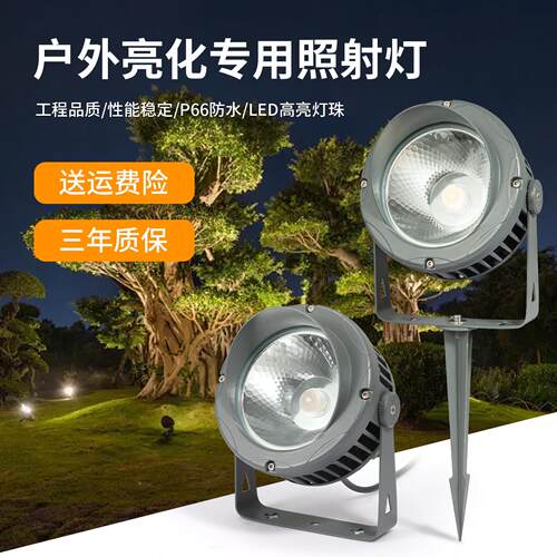 工程品质户外亮化防水景观灯LED照射灯20W庭院草坪园林插地照树灯