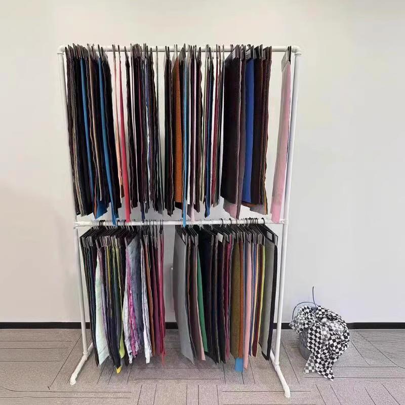 两层双层可调节高度服装店家用男女展示落地铁艺水管挂衣服货架子