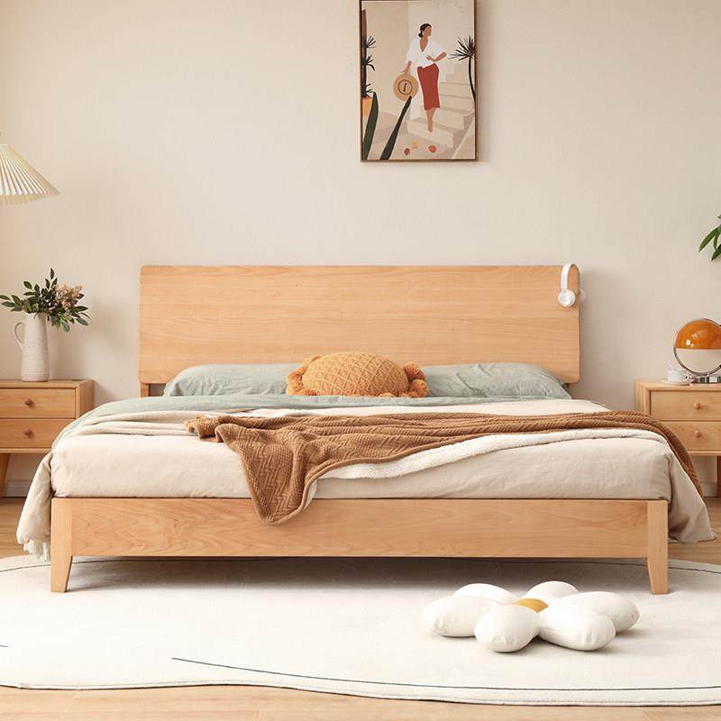 儿童榉木床全实木床现代简约北欧纯实木床女孩卧室工厂直销床1米5