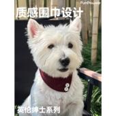 Funpawsie英国绅士围巾衣领皮带集可调 小型和中型狗宠物三角围
