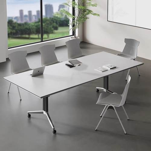 折叠会议桌可移动培训桌椅组合长条办公桌拼接伸缩多功能固定书桌