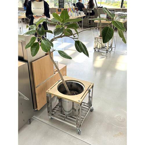 咖啡奶茶面包甜品店铝型材海洋板桦木花架花箱移动植物摆放架落地