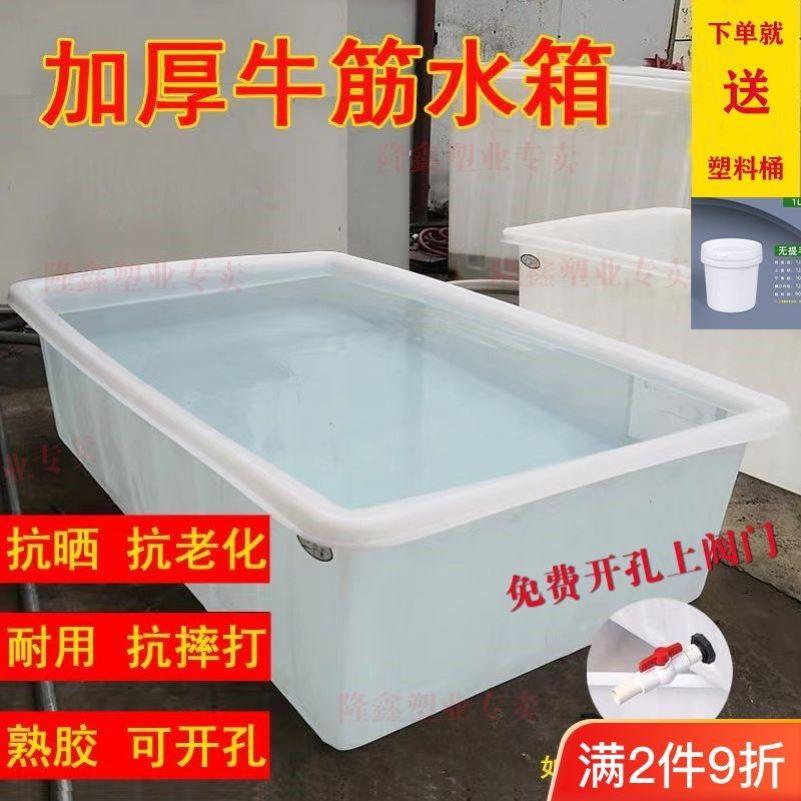 大号加厚塑料水箱长方形储水桶水产养殖养鱼牛筋箱泡瓷砖养龟浅盆