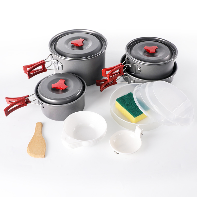 速发户外锅具烧水壶炉具便携式套装卡式炉锅炊具露营套锅野营餐具