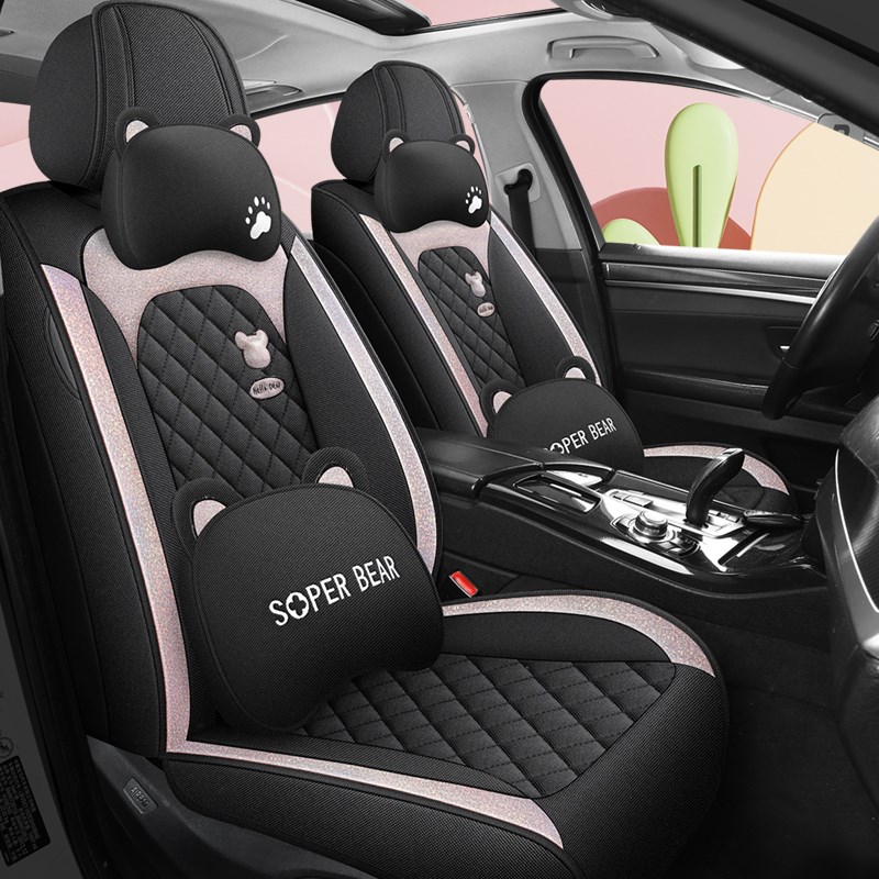 速发汽车座套全包围四季通用皮质坐垫夏季全包亚麻神款座椅套座垫