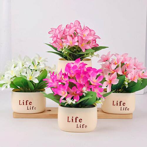 创意life花盆摆件仿真花盆栽绢花客厅卧室家居装饰假花套装花卉