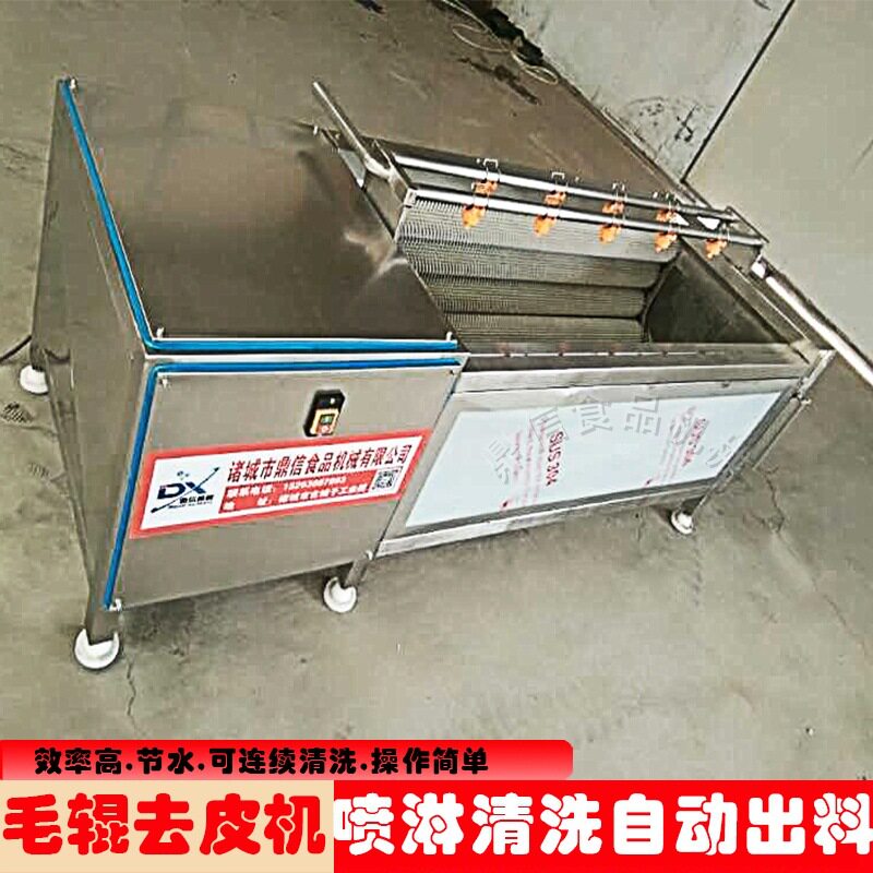 商用全自动土豆削皮机 小型不锈钢土豆去皮机 毛辊清洗机厂家直供