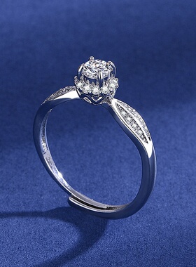 2025新款镶钻几何六爪高级冷淡风食指戒指女款时尚潮流设计