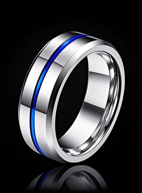 光面质感不锈钢戒指简约冷淡风素圈指环小众高级感不掉色钛钢
