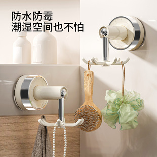 置物架家用免打孔锅具勺子收纳架锅铲 厨房旋转挂钩吸盘壁挂式