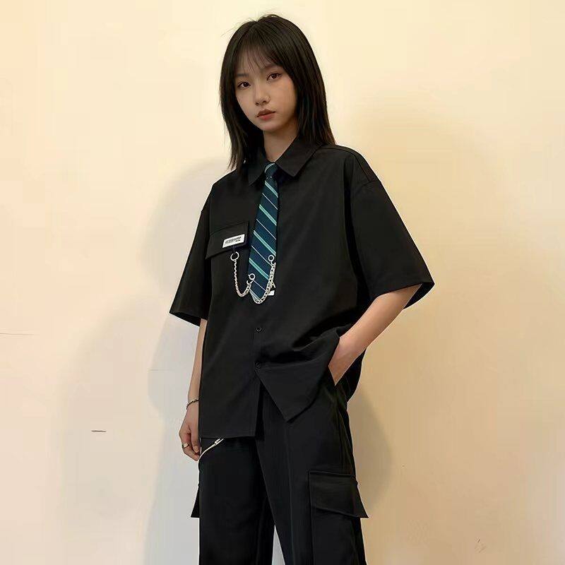 动漫常服衣服魈衬衫二次元短袖t恤jk制服套装男女学生dk学院风