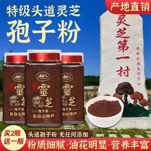 长白山灵芝孢子粉正品 头道椴木林芝袍子粉林下特级野生灵芝粉500g