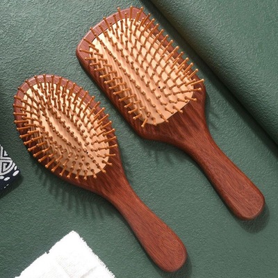 红檀实木气囊梳子保健经络气垫头皮按摩木梳子家用梳子