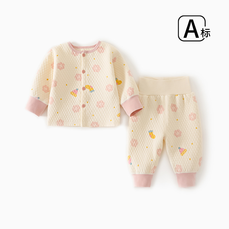 冬季新款宝宝内衣套装加厚婴儿1-3岁儿童睡衣家居服纯棉套装