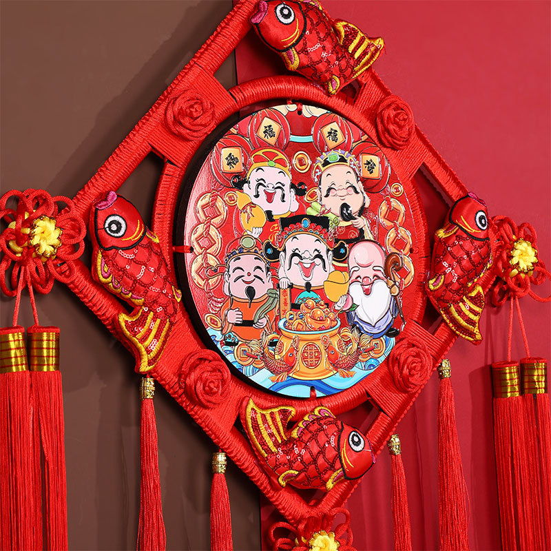 2026马年中国结桃木挂件新年挂饰客厅装饰玄关门福字挂件