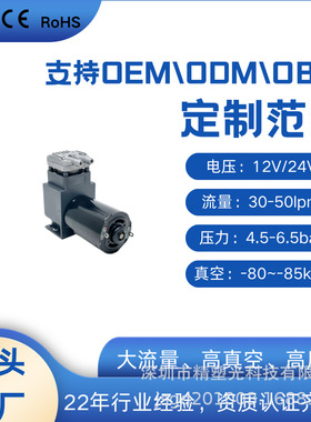活塞泵气泵真空泵 24V/12V流量 真空-85kpa压力7bar低噪音