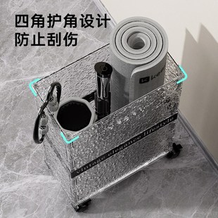 家用健身器材收i纳筐带滑轮轻奢风客厅卧室大容量瑜伽垫收纳置物