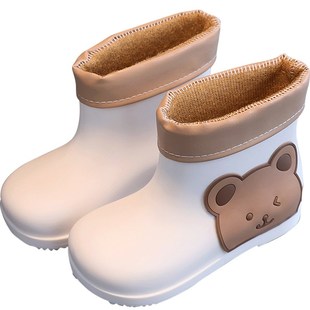 卡通可爱雨靴橡胶幼儿宝宝防水轻便防滑加U绒小孩女童水 儿童雨鞋