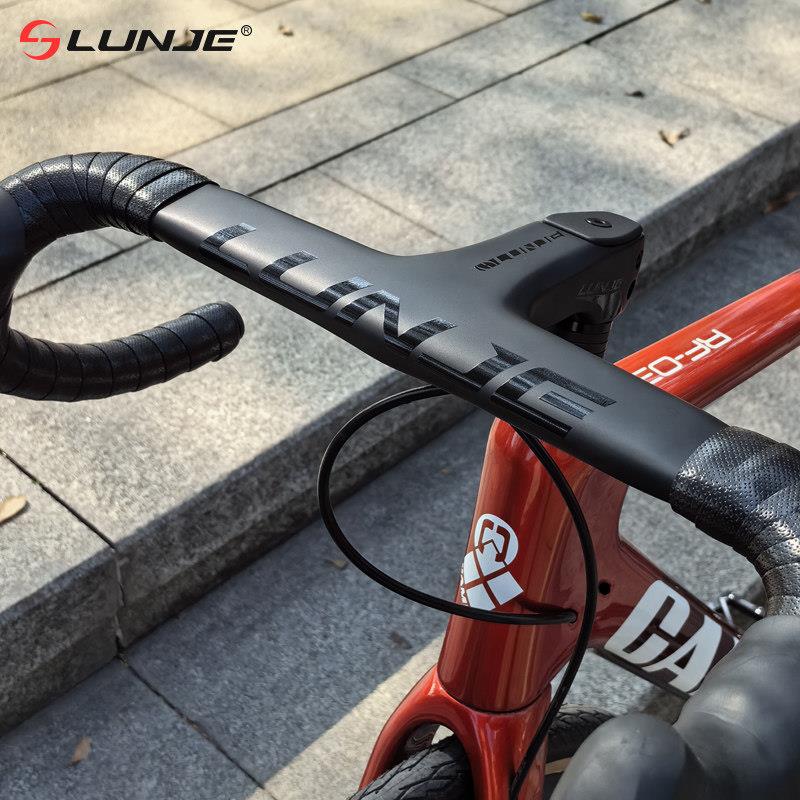 LUNJE/轮迹 公路自行车碳纤维一体弯把 内走线外走线破风竞速车把